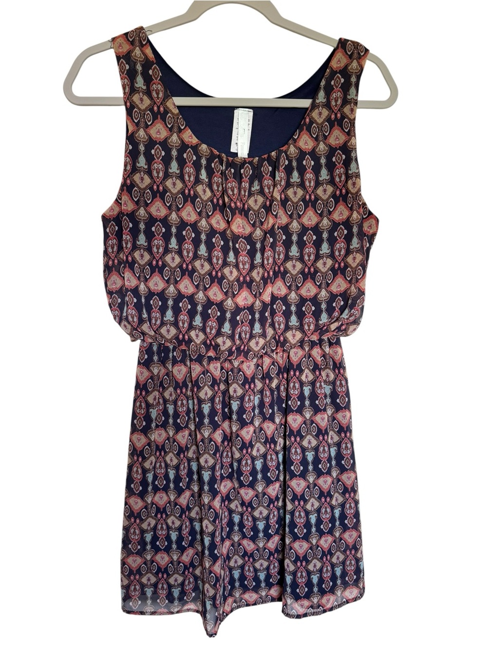 Famosa Boho Print Sleeveless Dress Romper Flowy Festival Style Size Large‎